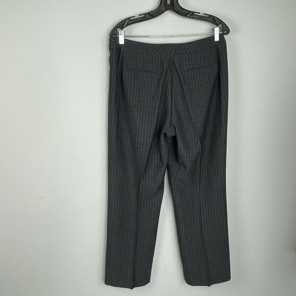 Signature by Larry Levine Gray White Stripe Blazer Pant Suit Set Size 10 - Picture 8 of 10